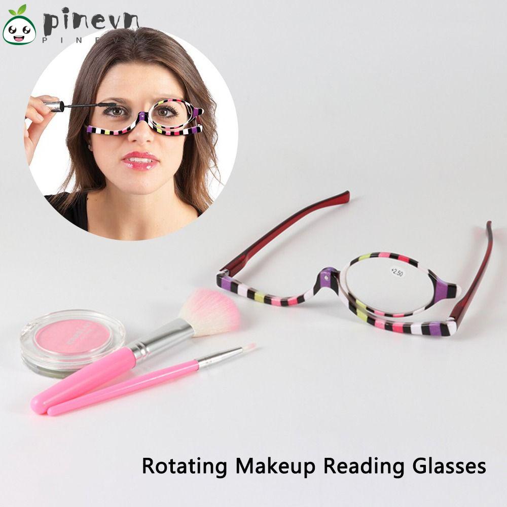 PINEVN Kính Đọc Sách Trang Điểm Dạng Xoay + Kính Lúp 1.50 ~ + 4.0 Độ Phóng Đại 1.50 ~ + 4.0