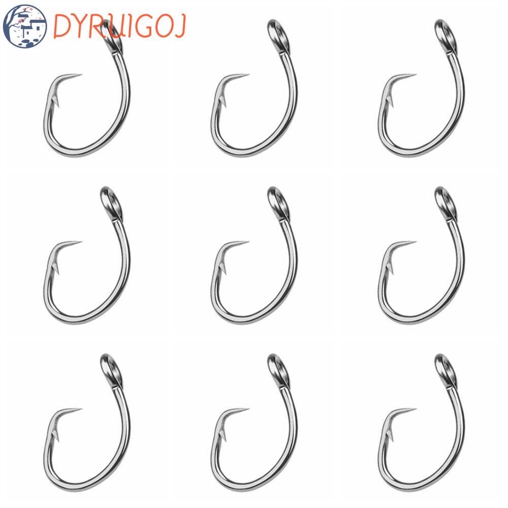 DYRUIDOJ Set 5 Móc Câu Cá Hình Tròn Bằng Thép Không Gỉ Chống Ăn Mòn