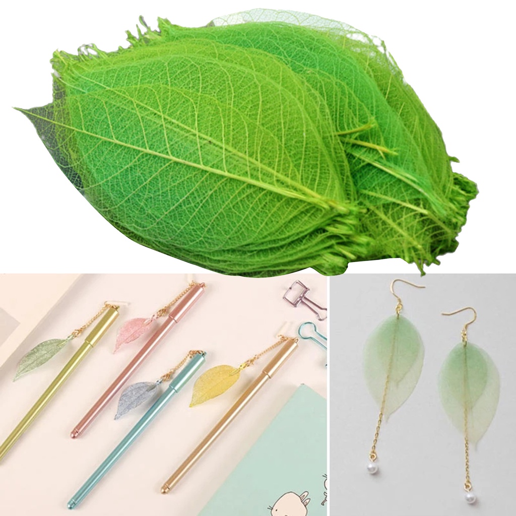 Bộ 100 Chiếc Lá Xương Tự Nhiên Nhiều Màu Sắc Dùng Đánh Dấu Trang Sách Kỉ Niệm