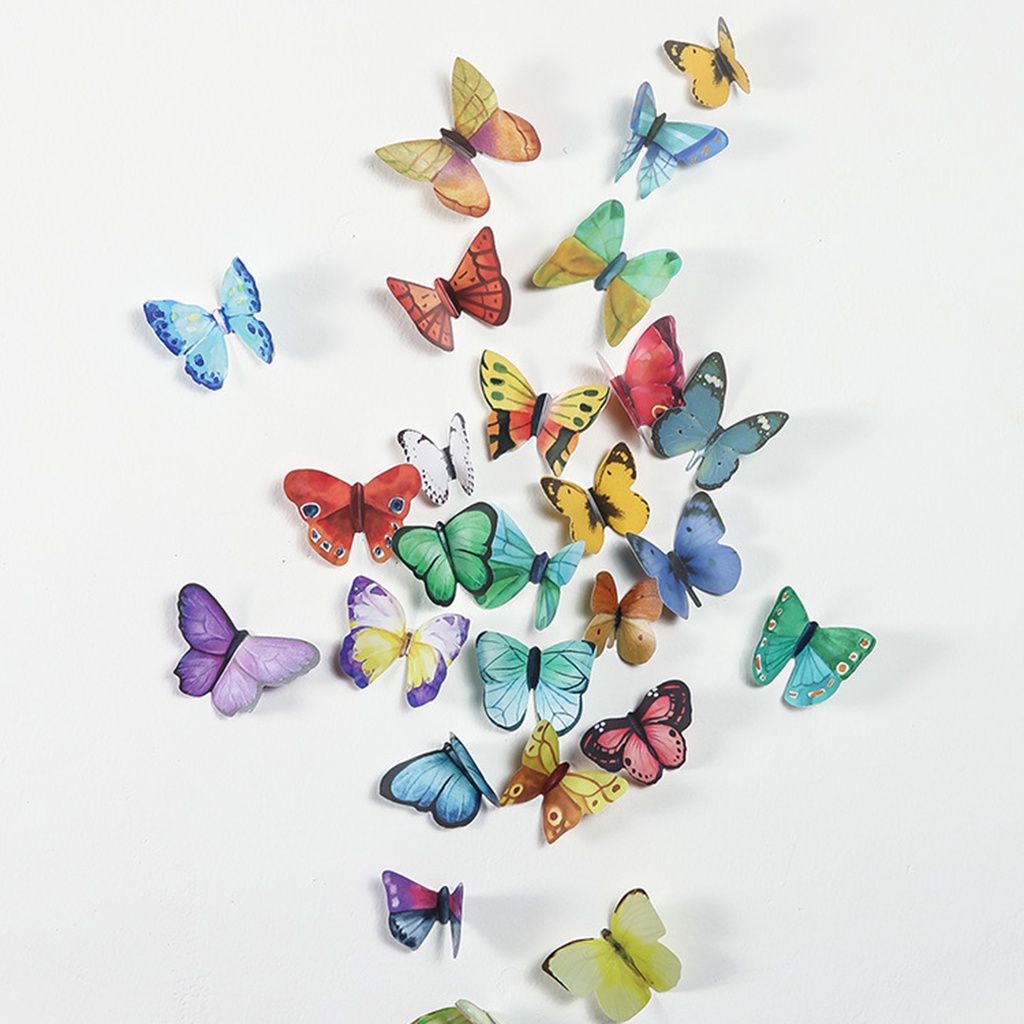 1 Tấm Hình Dán Trang Trí Tường Hình Bướm 3D Bằng PVC Chống Thấm Nước
