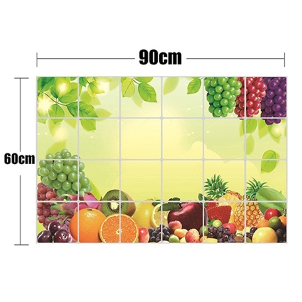 Sticker Dán Tường Chống Dầu Chống Thấm Nước Tự Dính Có Thể Tháo Rời Cho Nhà Bếp