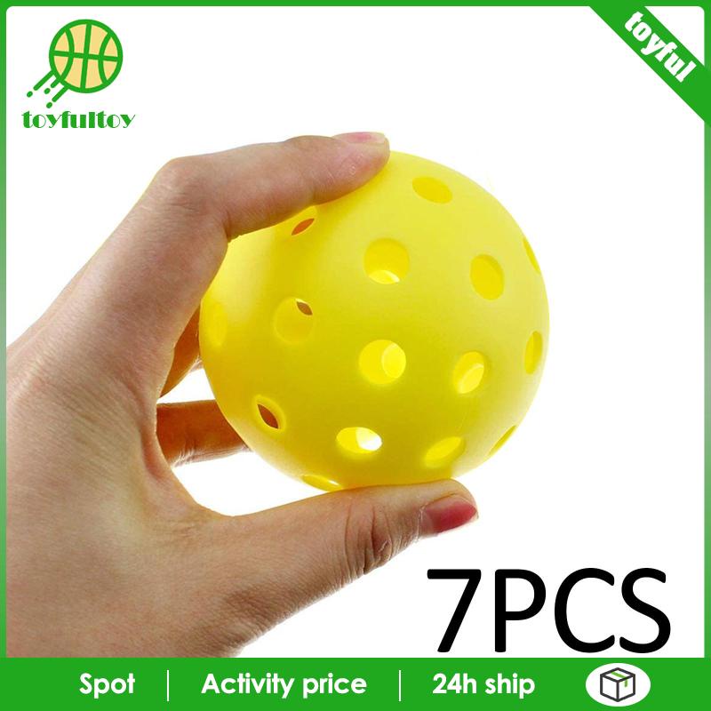 Bộ 7 Quả Bóng Pickleball 40 Lỗ Cho Trò Chơi Giải Trí Trong Nhà / Ngoài Trời