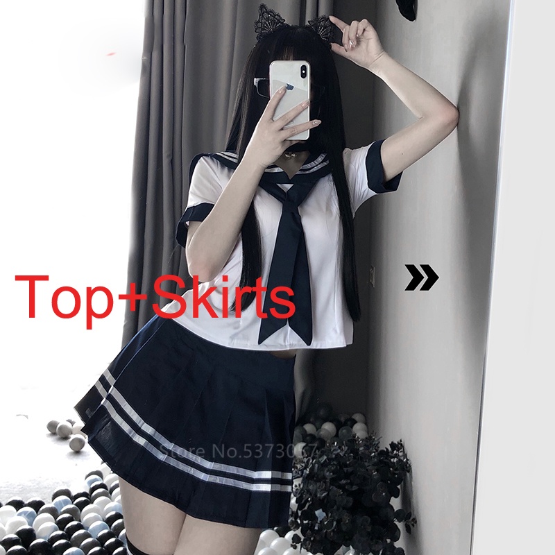 Phụ nữ sexy cosplay đồ lót đồng phục học sinh nữ sinh nữ trang phục khiêu dâm váy babydoll phụ nữ ren váy ngắn trang phục thủy thủ