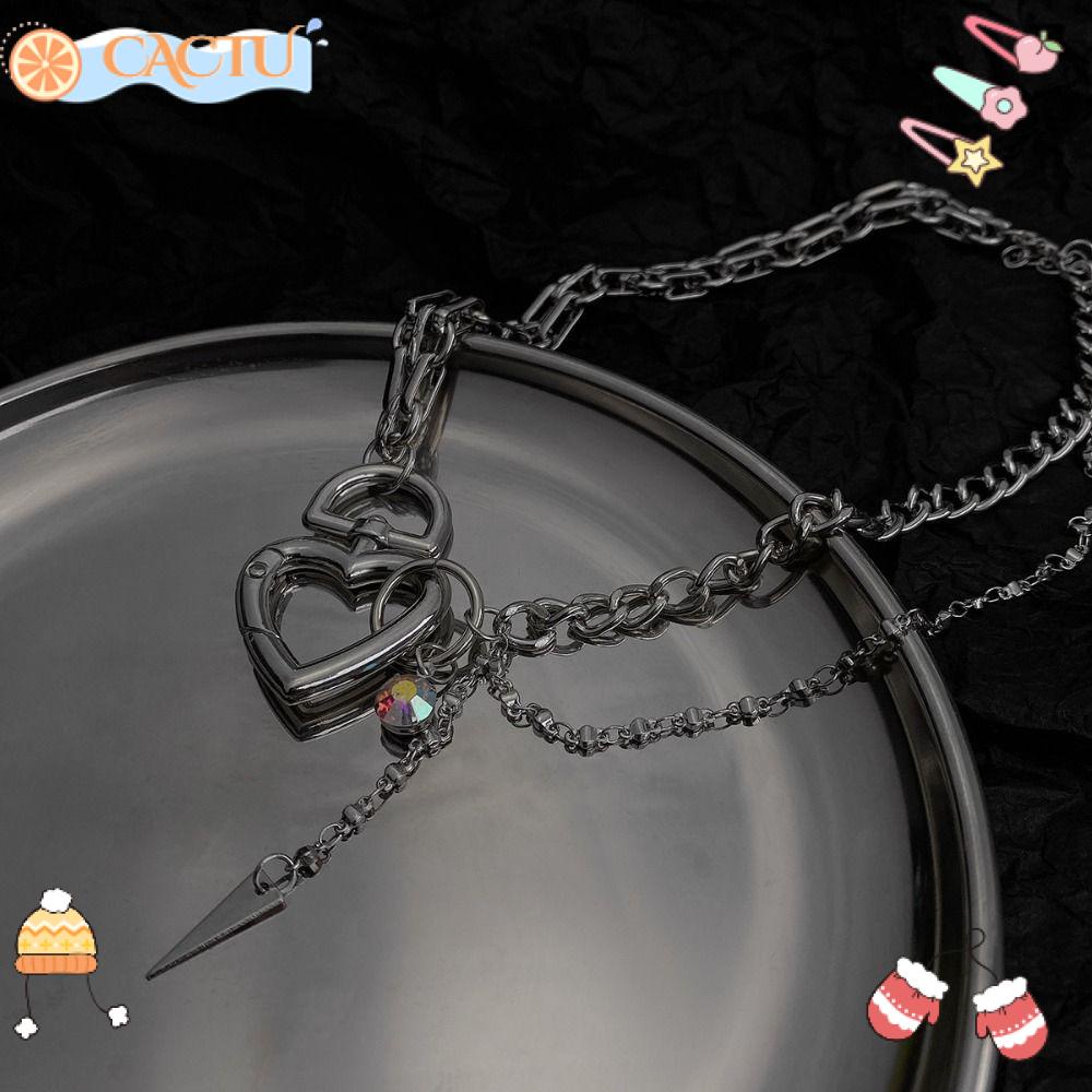 CACTU Vòng cổ Choker Mặt Trái Tim Thời Trang