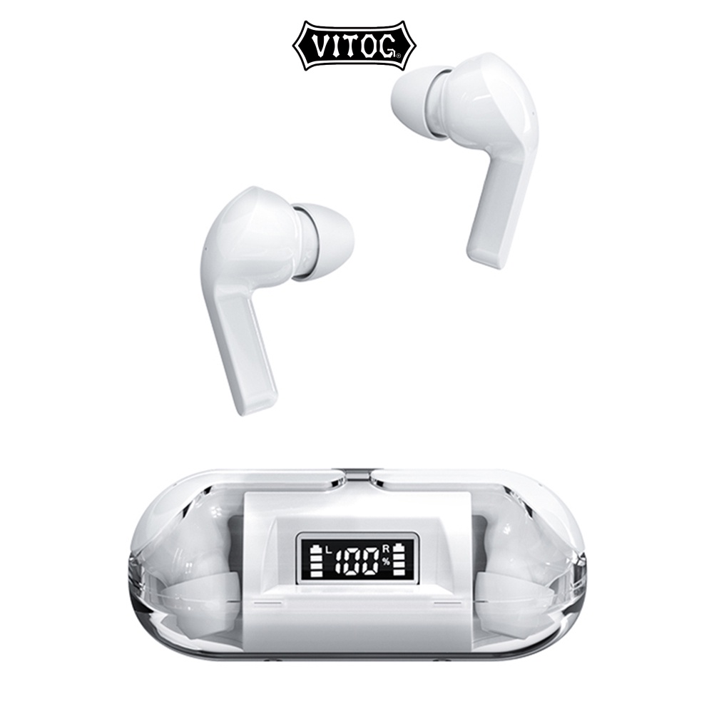 Tai Nghe Nhét Tai Bluetooth Vitog TM20 Không Dây Trong Suốt Chống Tiếng Ồn