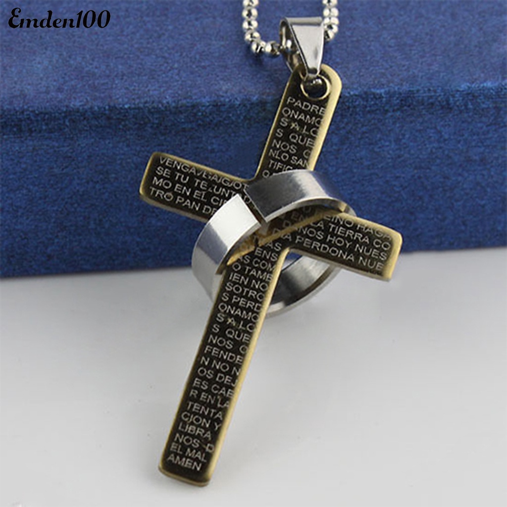 [EMDEN] Vòng cổ Mặt Hình Thánh Giá Bằng Thép Không Gỉ Cho Nam