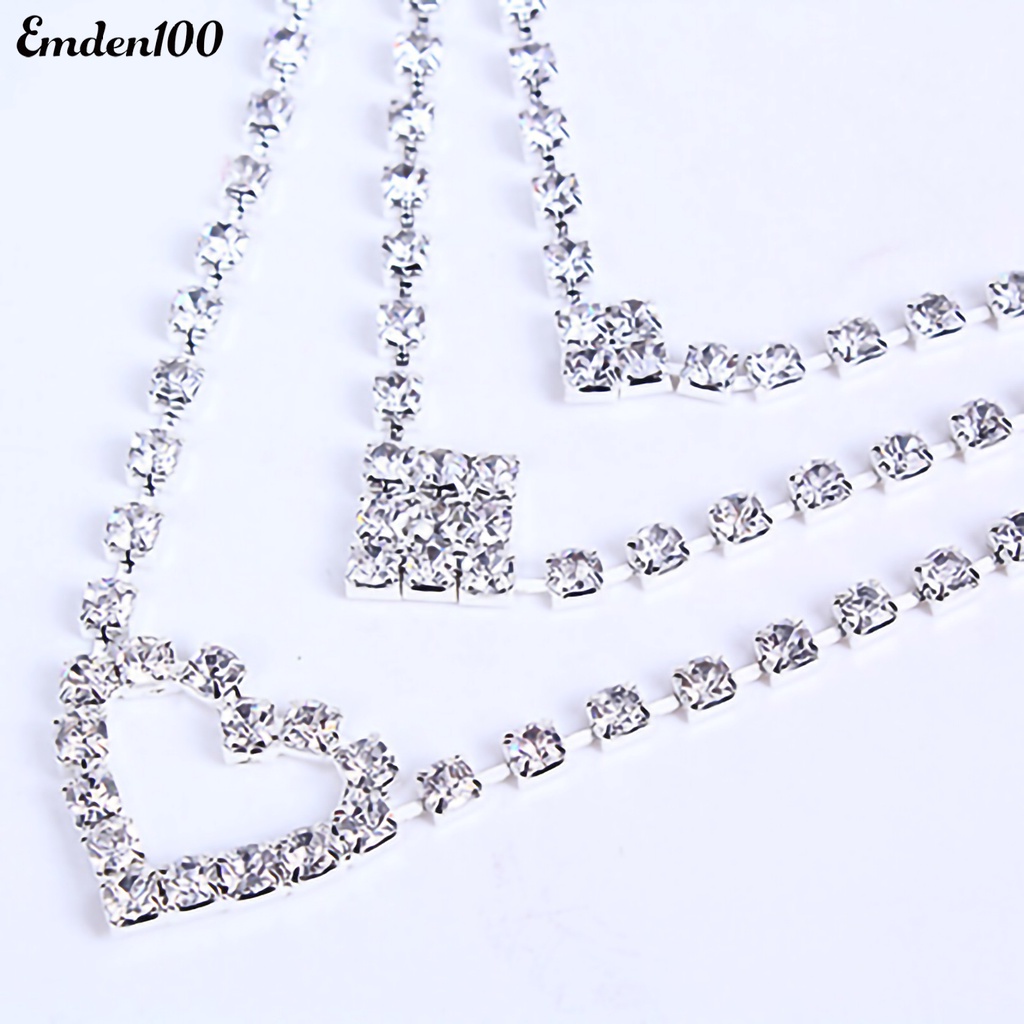 Bộ Trang Sức Vòng cổ / Bông Tai Hình Vuông / Trái Tim Tinh Tế Cho Đám Cưới