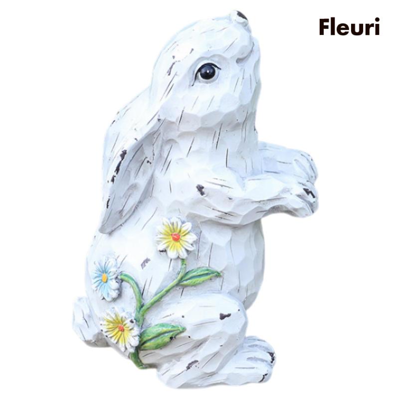 Tượng Hình Thỏ Bằng Nhựa Resin Trang Trí Trong Nhà / Ngoài Trời