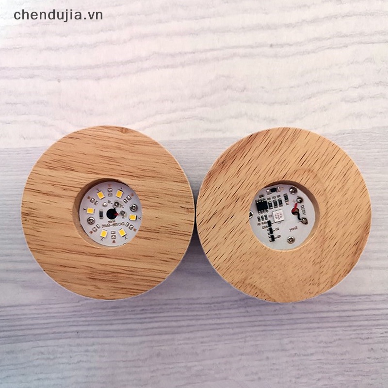 Đế Đèn LED Tròn 8cm 3D Bằng Nhựa Resin Pha Lê Dùng Trang Trí