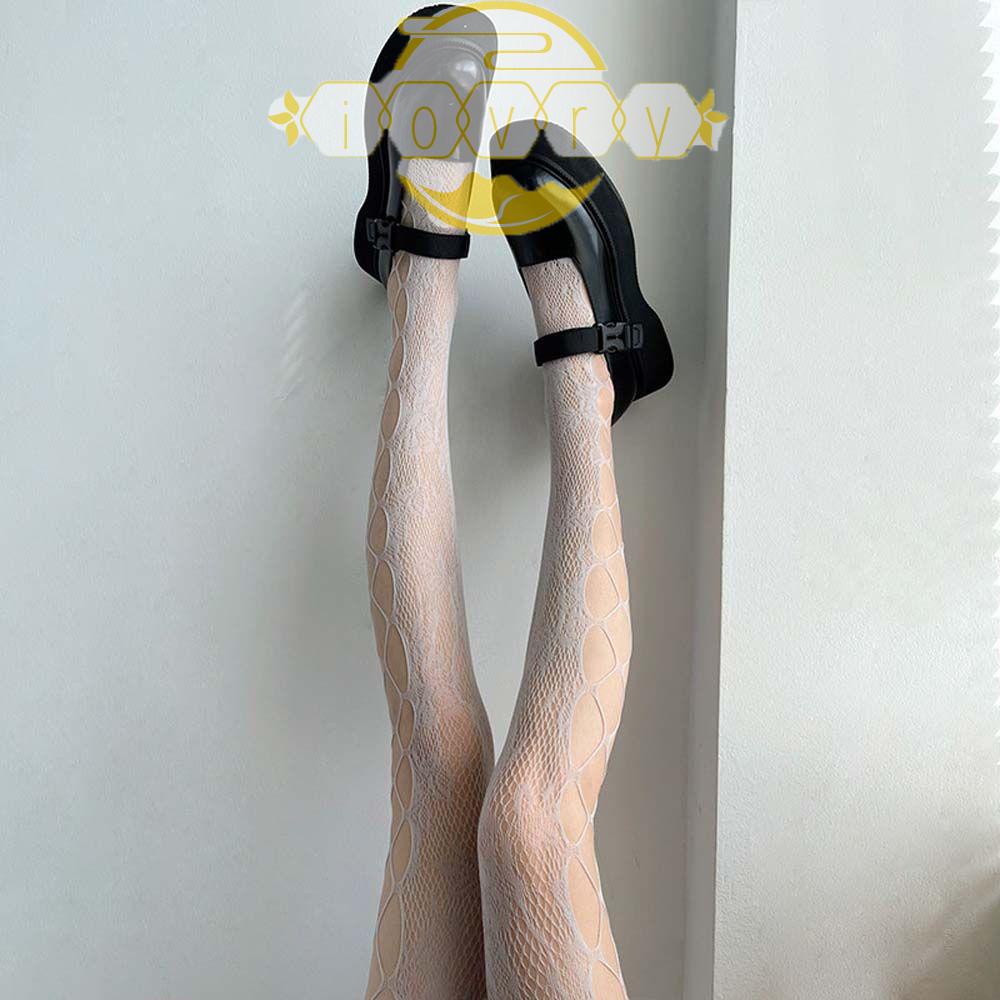 IVORY Quần Tất Siêu Mỏng Họa Tiết Hoa Hồng Phong Cách Lolita Gợi Cảm