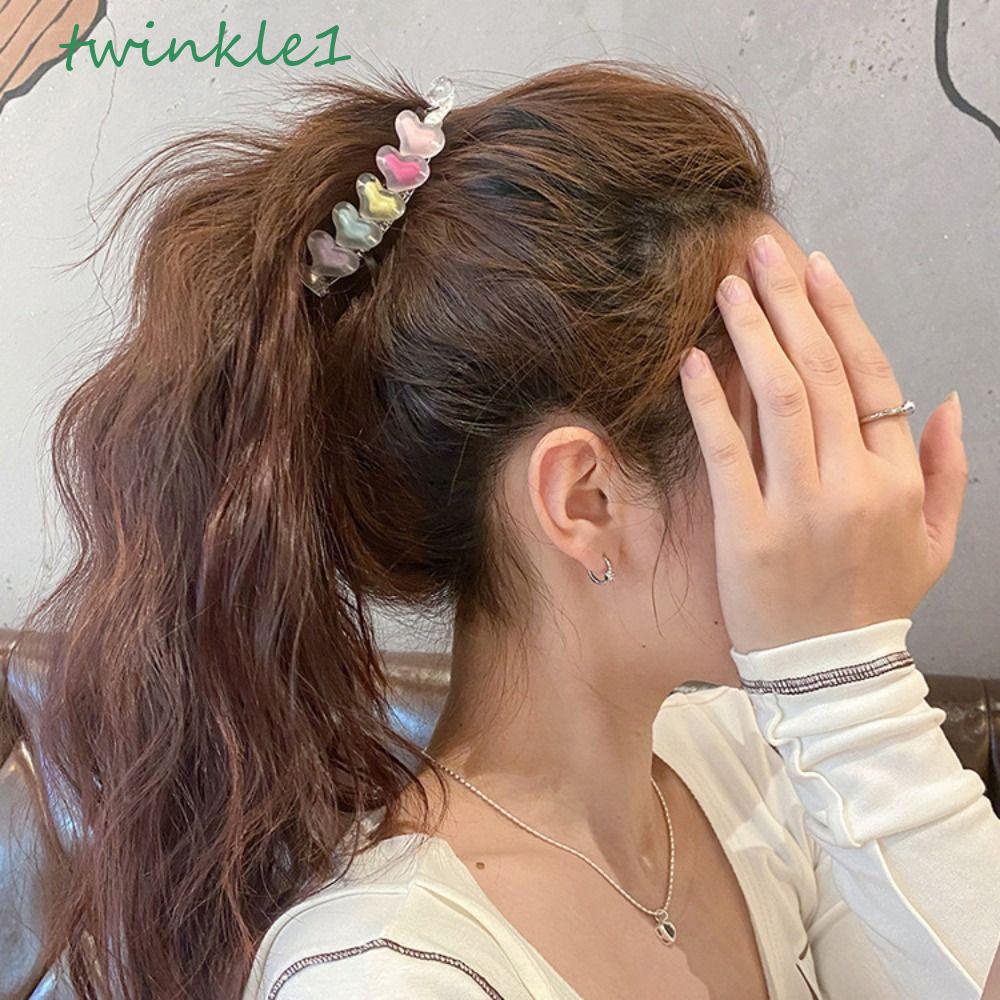 TWINKLE Kẹp Tóc Càng Cua Bằng Acrylic Hình Ngôi Sao Nhiều Màu Sắc Cổ Điển Cho Nữ