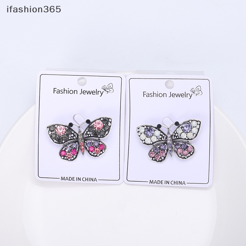 Ghim Cài Áo Hình Bướm Đính Đá Phong Cách Vintage Thời Trang Cho Nữ ifashion365