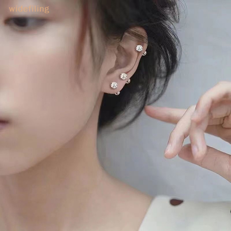 1 Đôi Khuyên Tai Đính Đá Zircon Thời Trang Dành Cho Nữ