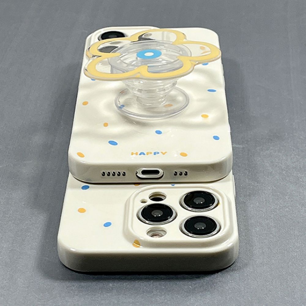 Ốp Điện Thoại TPU Mềm Chống Sốc Có Giá Đỡ Hình Hoa Cho IPhone 14 13 12 11 Pro Max