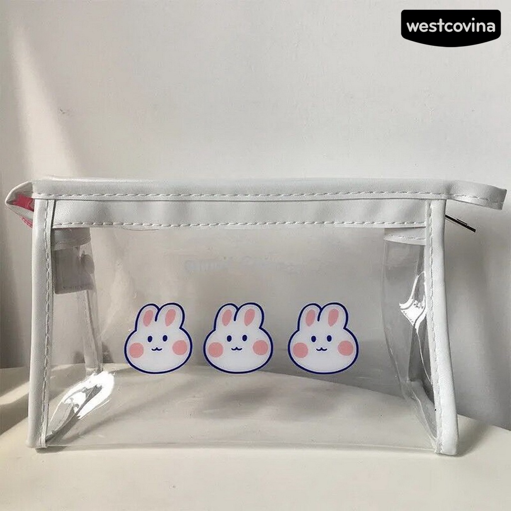 [WSTN]✎Túi Đựng Bút Bằng PVC Trong Suốt Chống Bụi Sức Chứa Lớn In Họa Tiết Hoạt Hình