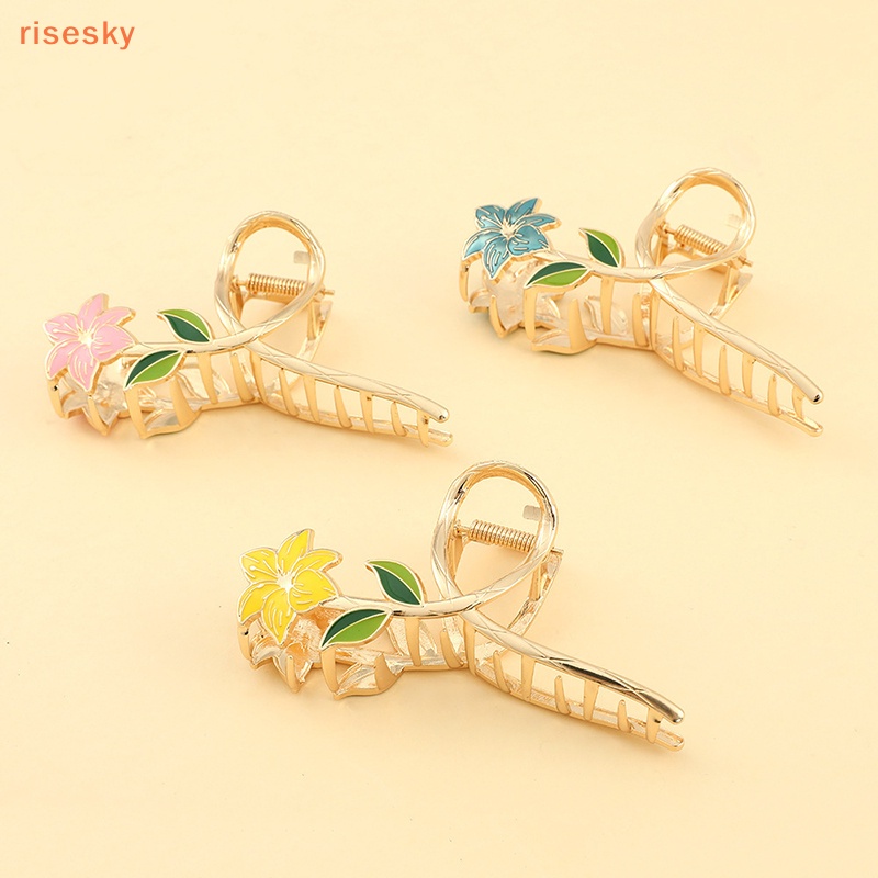 Kẹp Tóc Kim Loại Hình Cá Mập / Hoa Lily Thời Trang Cho Nữ