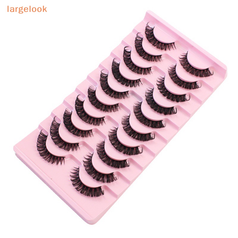 Set 10 Cặp Lông Mi Giả 3D Dài Tự Nhiên Bằng Lông Chồn Trang Điểm Mắt Ngắn