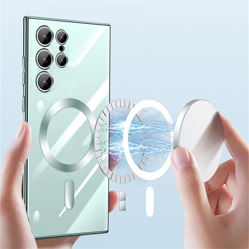 Ốp Điện Thoại Kính Cường Lực Trong Suốt Chống Sốc Cho Samsung S23 S22 S21 Ultra S21 S22 S23 Plus