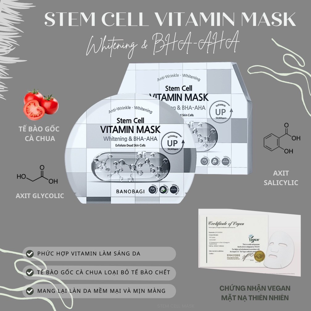 Mặt nạ Banobagi dưỡng da bổ sung Vitamin Vita Genic Jelly Mask Giấy Stemcell BANOBAGI dưỡng ẩm 30ml | BigBuy360 - bigbuy360.vn