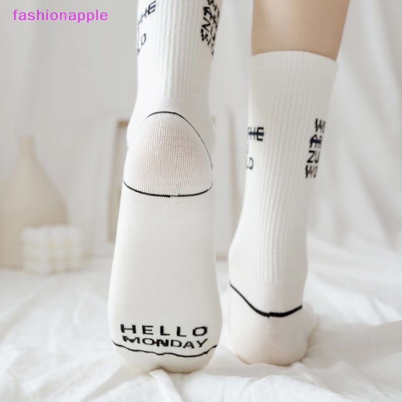 Vớ Cotton Trắng In Chữ Phong Cách Hip Hop Đường Phố Hàn Quốc 1997 Cho Nữ