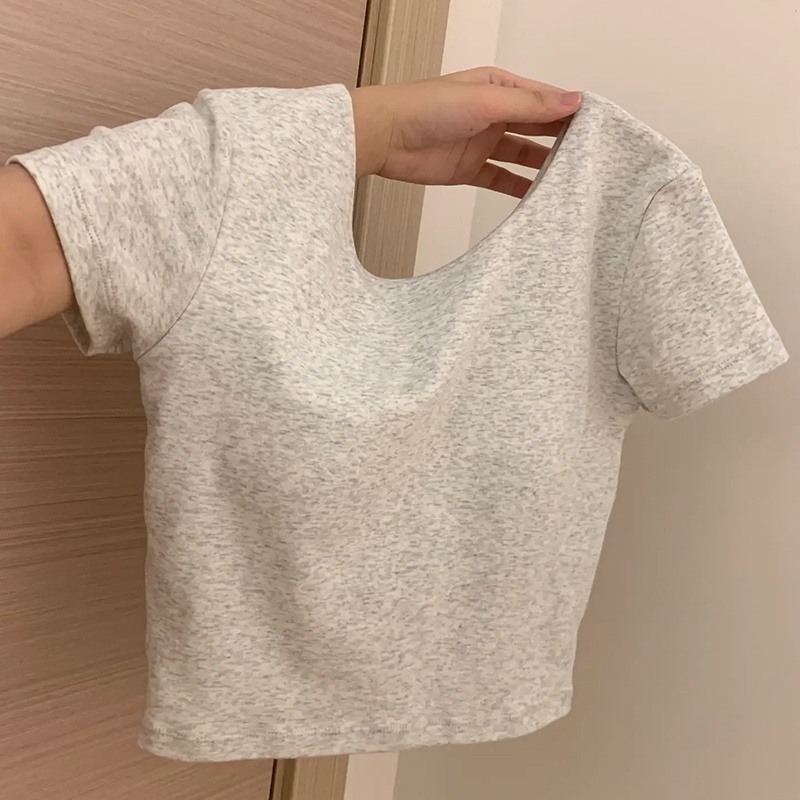 NZN Ngắn Cổ Chữ V Mùa Hè Mới Phụ Nữ Hàng Đầu