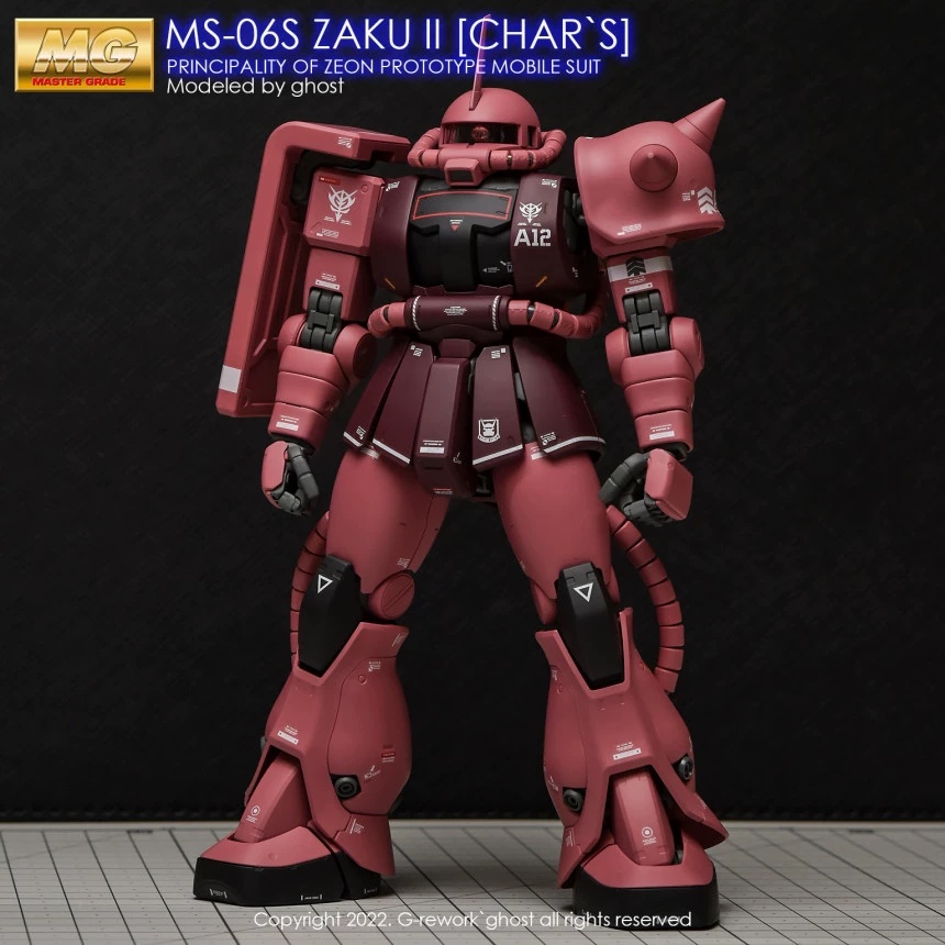 Decal Dán Trang Trí Xe Hơi MG MS-06S ZAKU RED 2.0
