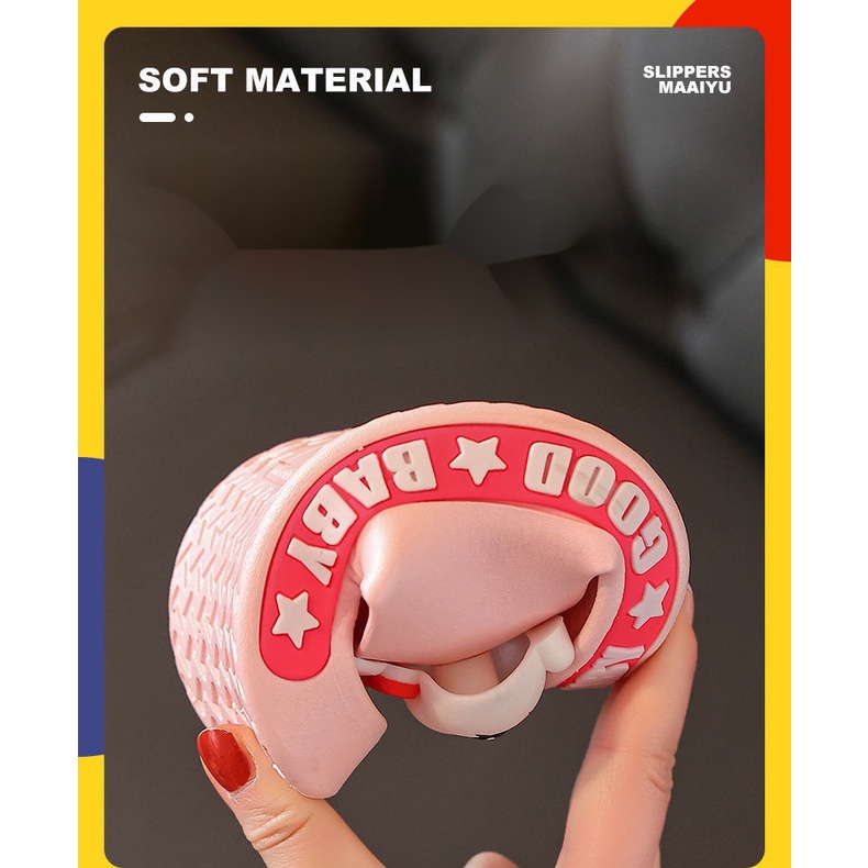 Dép Đi Trong Nhà Đế Mềm Chống Trượt Hình Thỏ Hoạt Hình Đáng Yêu Cho Trẻ Em