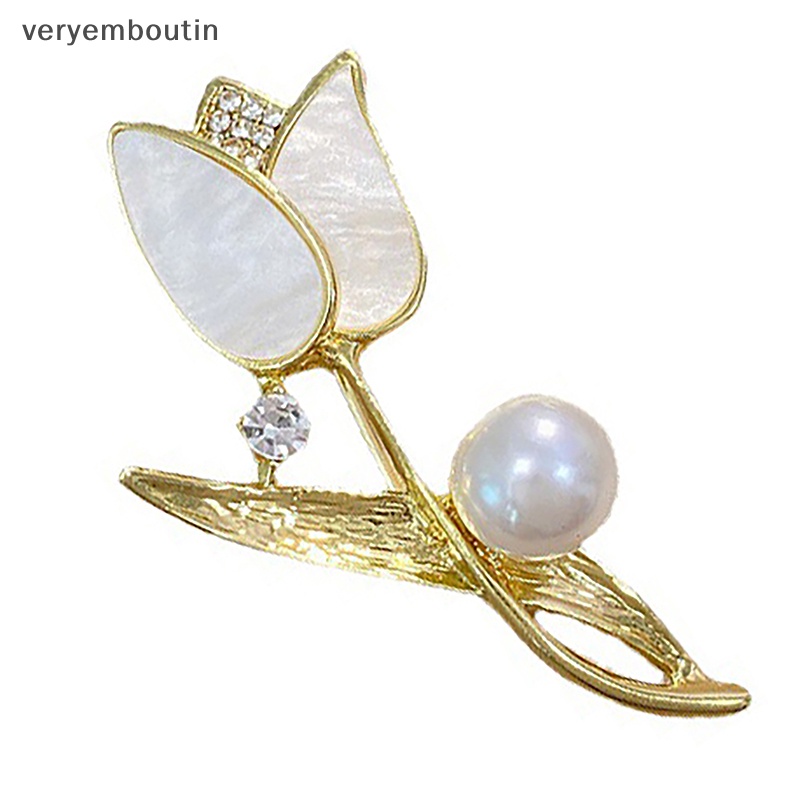 Ghim Cài Áo Hình Hoa Tulip Màu Vàng Kim Thanh Lịch Thời Trang Cho Nữ