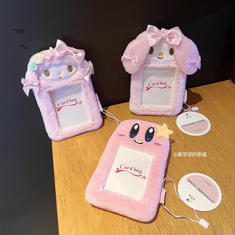 SANRIO Ví Đựng Thẻ Hình Thỏ Melody Kuromi Cinnamoroll Id Nhồi Bông Dễ Thương