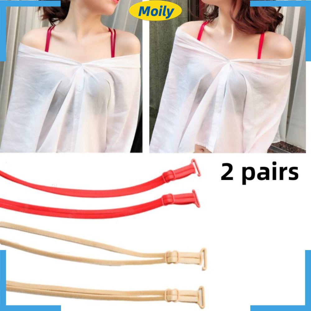 MOILYVN Set 2 Cặp Dây Áo Ngực Mềm Co Giãn Vô Hình Dành Cho Nữ