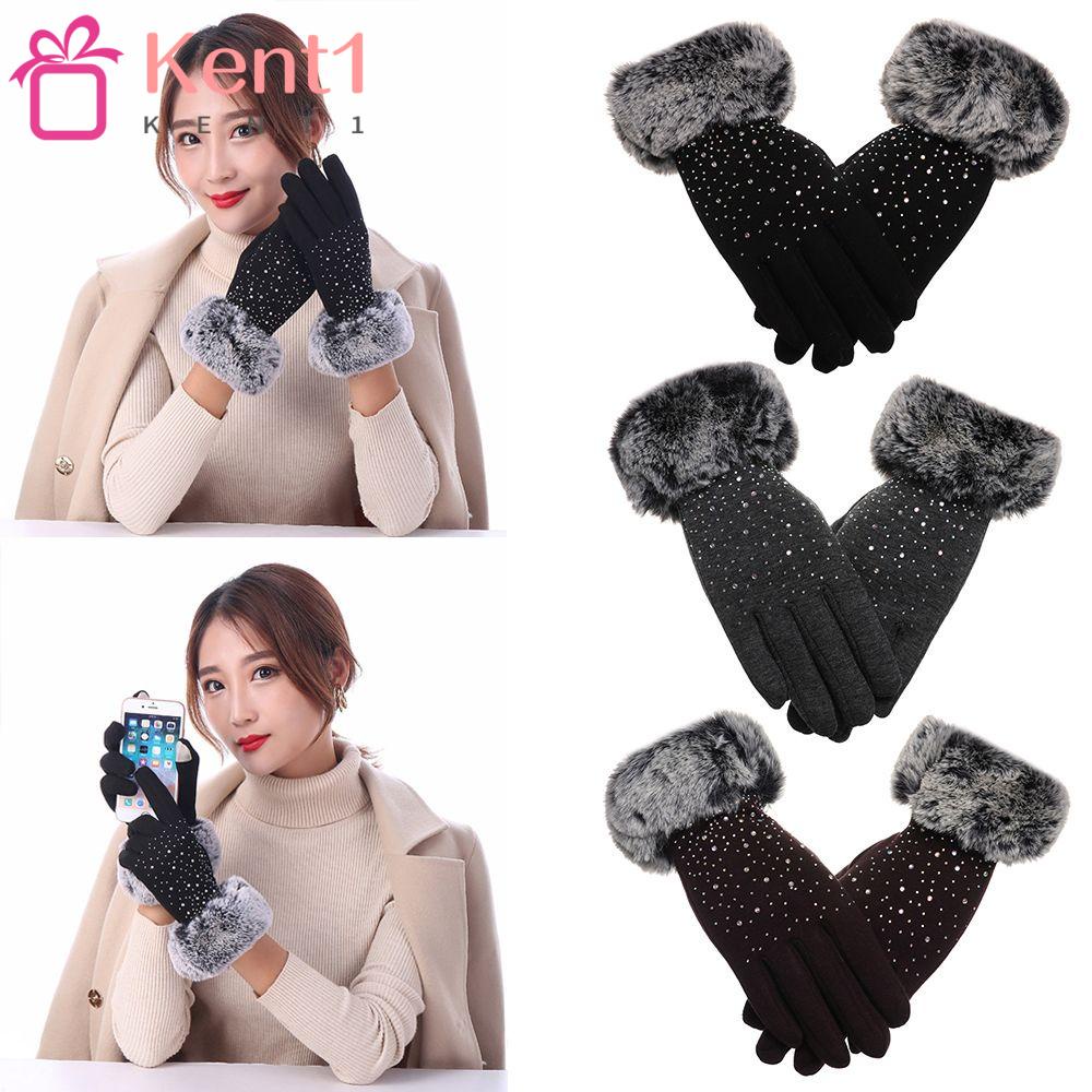 KENT1 Găng Tay Giả Lông Dày Dặn Ấm Áp Thời Trang