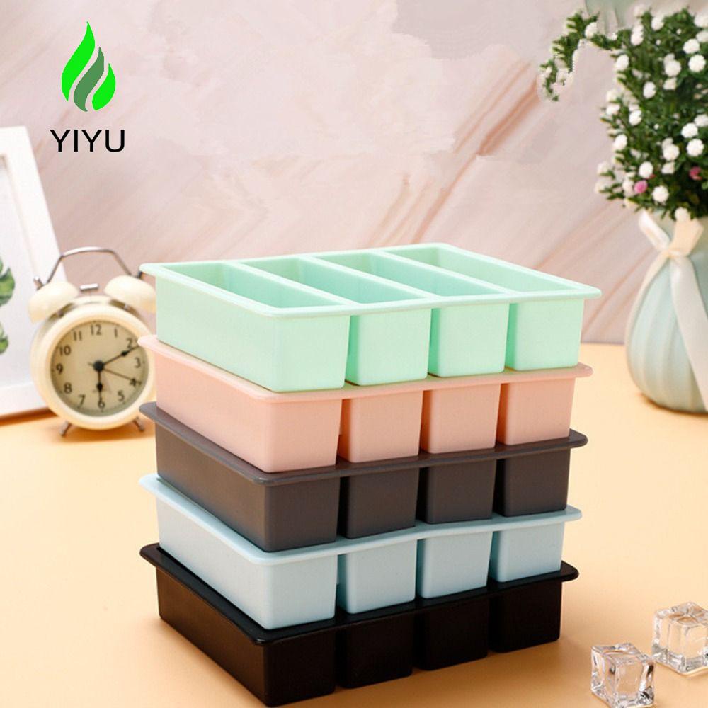 YIYU Khay Làm Đá Viên Có Nắp Tái Sử Dụng Tiện Lợi