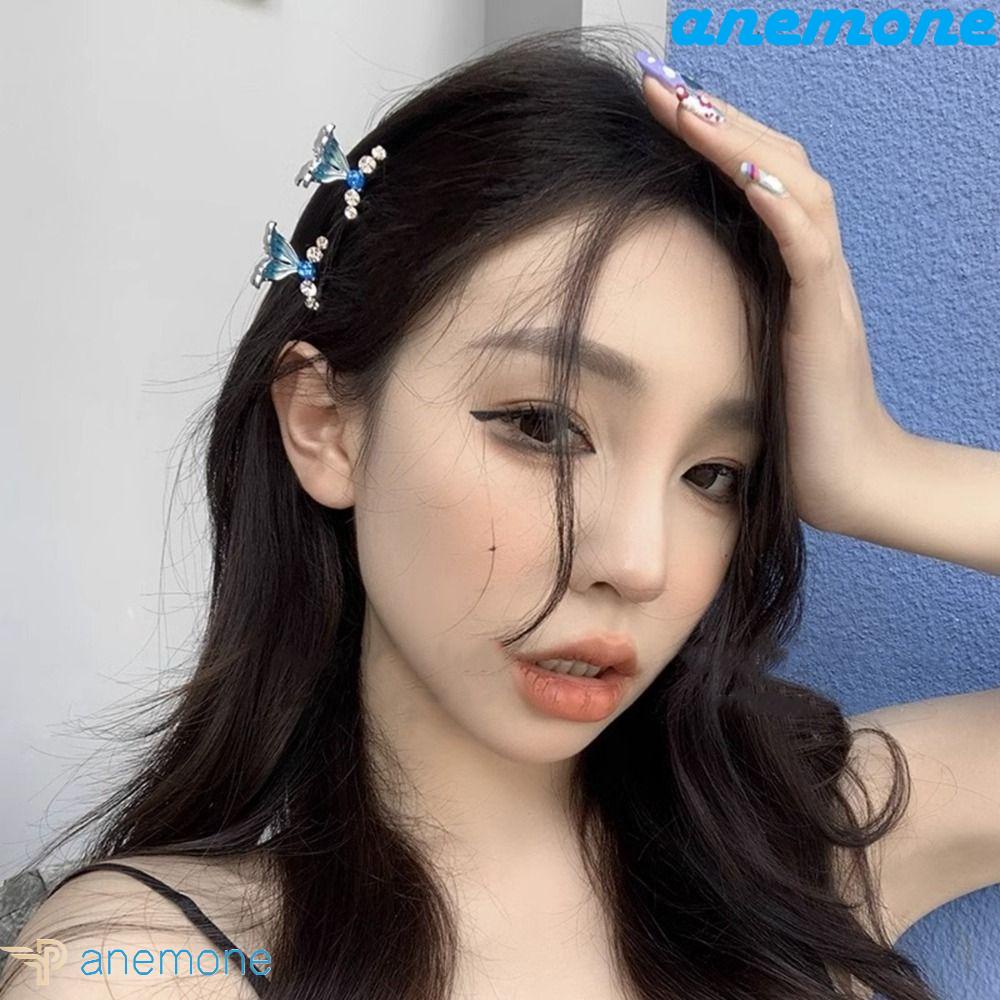 ANEMONE Kẹp Tóc Hình Ngôi Sao / Hình Học Nhỏ Màu Bạc Thích Hợp Làm Quà Tặng