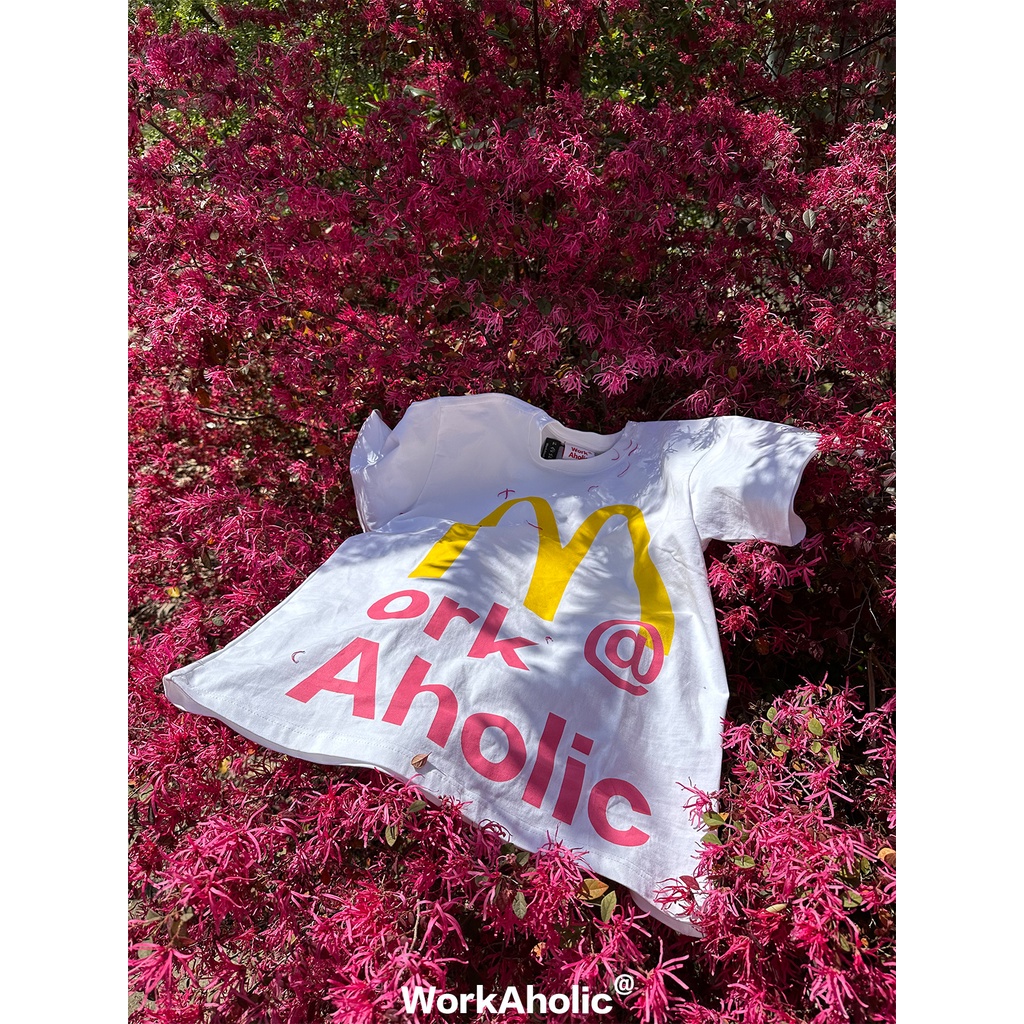 Áo Thun Tay Ngắn Dáng Rộng In Chữ Mcdonald Phong Cách hip hop Âu Mỹ Thời Trang Cho Nam Và Nữ