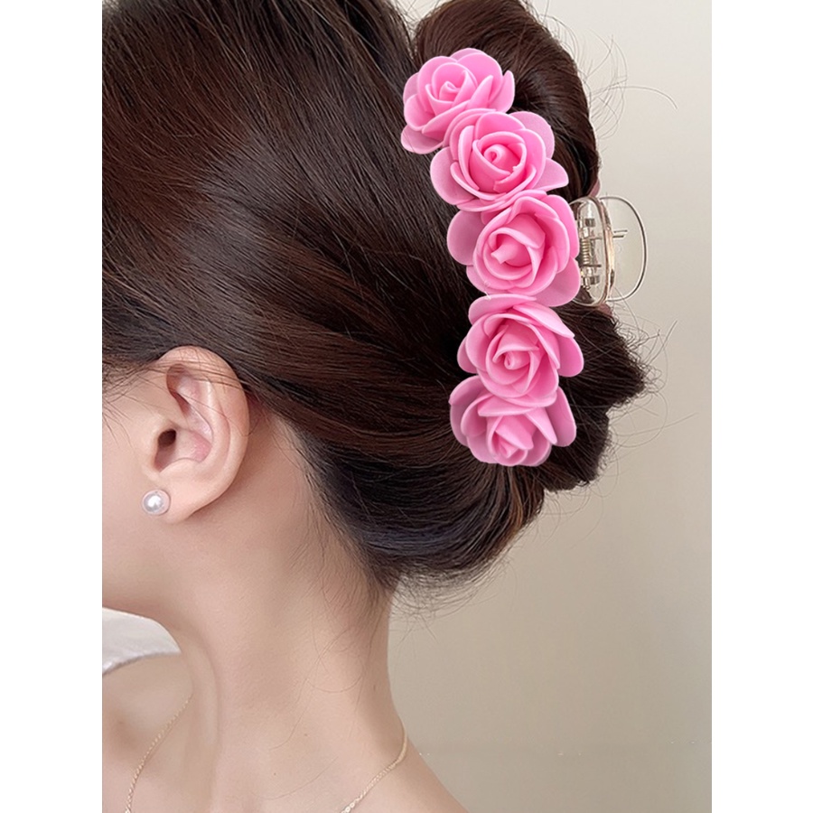 Kẹp Tóc Hoa Hồng Chất Liệu Acrylic Thời Trang Cho Nữ