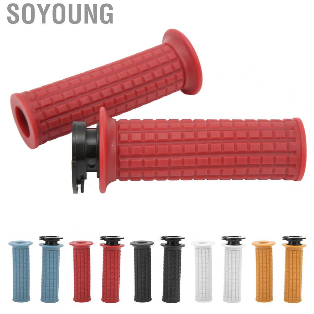 Soyoung Motorcycle Handlebar Grips  Nonslip Silicone Comfortable Direct Replacement Throttle 22mm for GY6 50cc 80cc 125cc 150cc