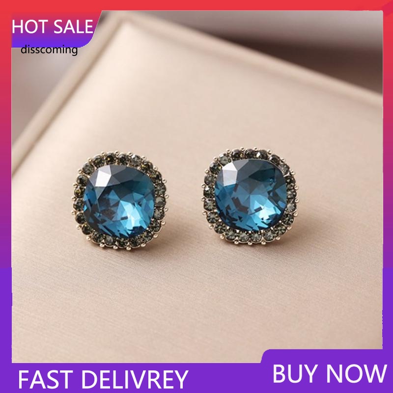 Áo Thun In Hình SL SL SL Thời Trang Năng Động| Bông Tai Mạ Bạc 925 Đính Pha Lê Xanh Dương Phong Cách Pháp Cổ Điển Tinh Tế Thời Trang Cho Nữ