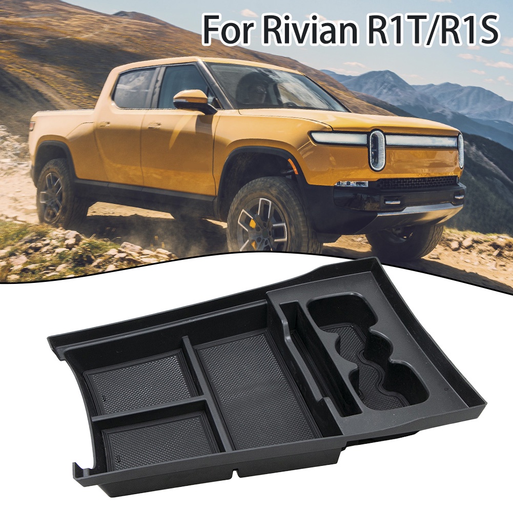 1 Hộp Đựng Vật Dụng Bằng Nhựa ABS Màu Đen Gắn Tay Lái Trước Xe Hơi Rivian R1S R1T