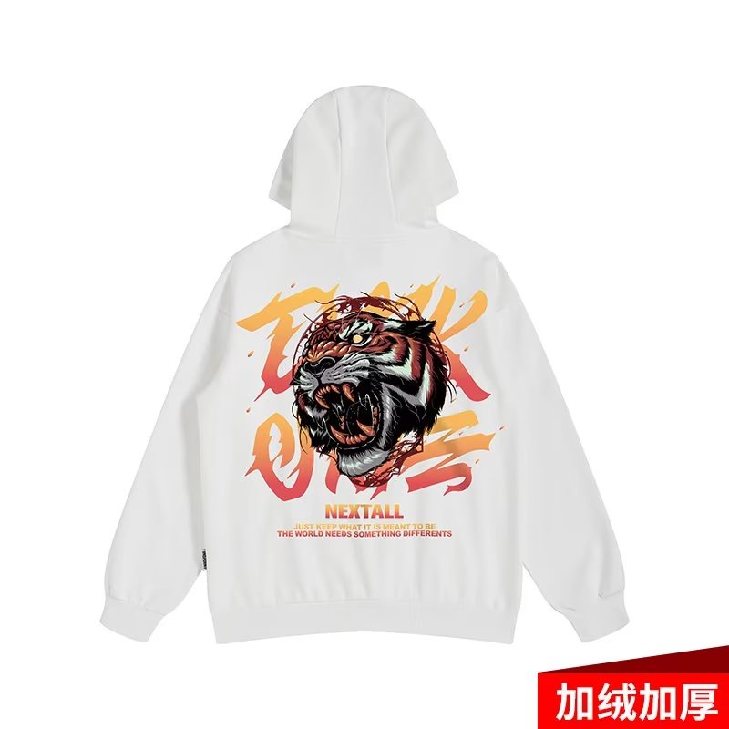 Áo Hoodie Tay Dài Dáng Rộng In Họa Tiết Đầu Hổ Hoạt Hình Vui Nhộn Phong Cách Nhật Bản Thời Trang Cho Nam Và Nữ Size M-5XL 2023