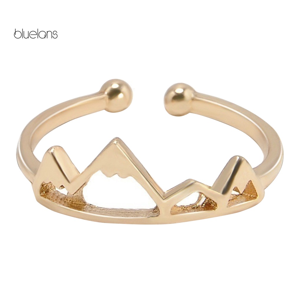 Nhẫn Hở Hình Ngọn Núi Tuyết Rỗng Độc Đáo Có Thể Điều Chỉnh Cho Nữ