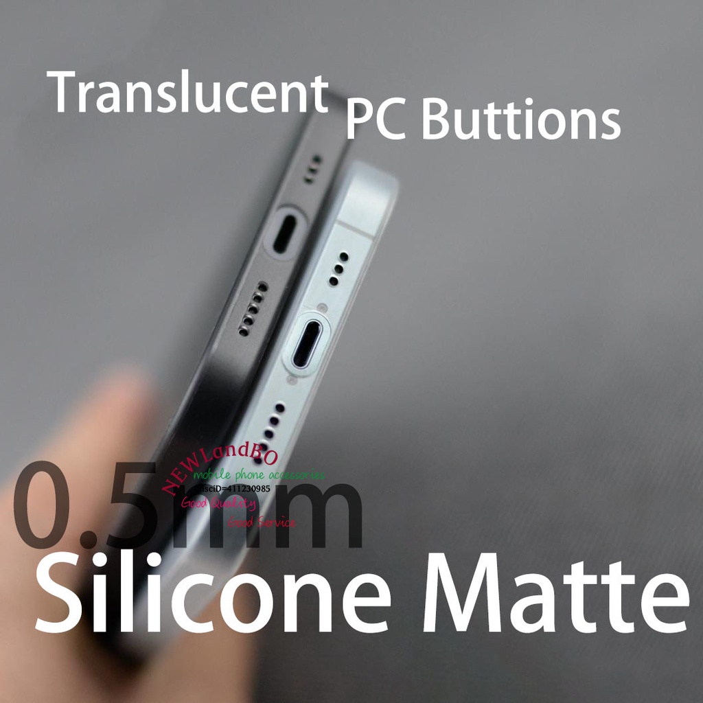 Ốp Điện Thoại Silicon Mềm Nhám Trong Suốt Siêu Mỏng 0.35mm Cho iPhone 15 14 13 12 11 Pro max 13Mini 12mini 14Pro