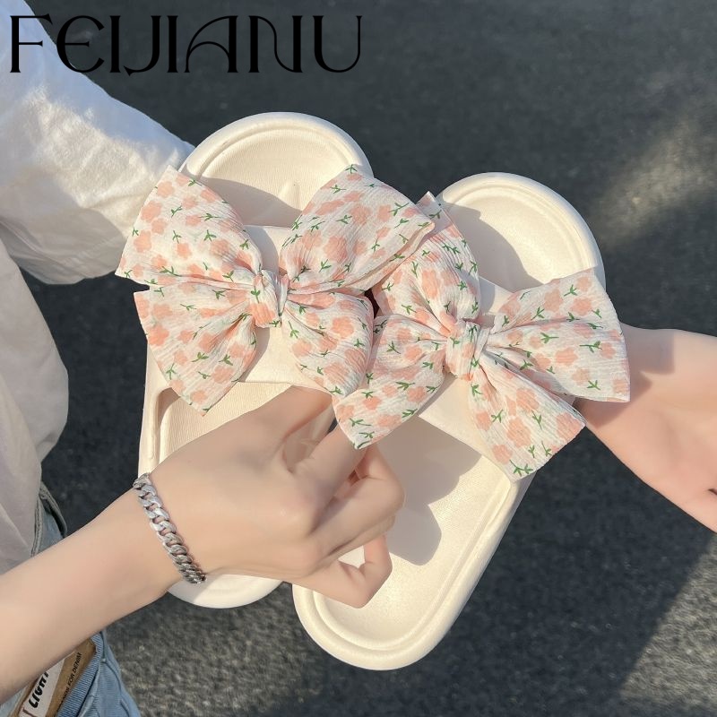 FEIJIANU Dép xỏ ngón dép kiểu nữ đi chơi dép bánh mì Thoải Mái Xinh Xắn 202371404