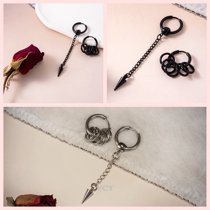 Ygt Khuyên Tai Thép Không Gỉ Hình Mũi Tên Phong Cách Hip Hop Hàn Quốc Cho Nam