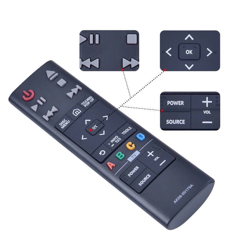 Điều Khiển Từ Xa Blu-ray DVD AK59-00179A Tương Thích Rtakk Cho Samsung Blu-ray DVD AK59-00179A5900179Phụ Kiện Thay Thế Cho Máy Nghe Nhạc UBD-KM85C / ZA UBDKM85C UBDK8500 UBDK8500 / ZA