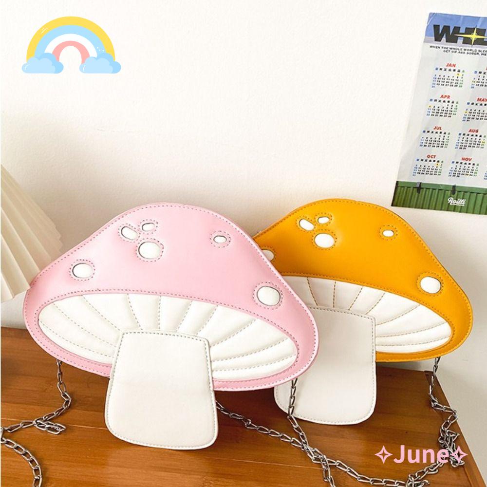 JUNE Túi Xách Đeo Vai Hoạ Tiết Hoạt Hình Vui Nhộn