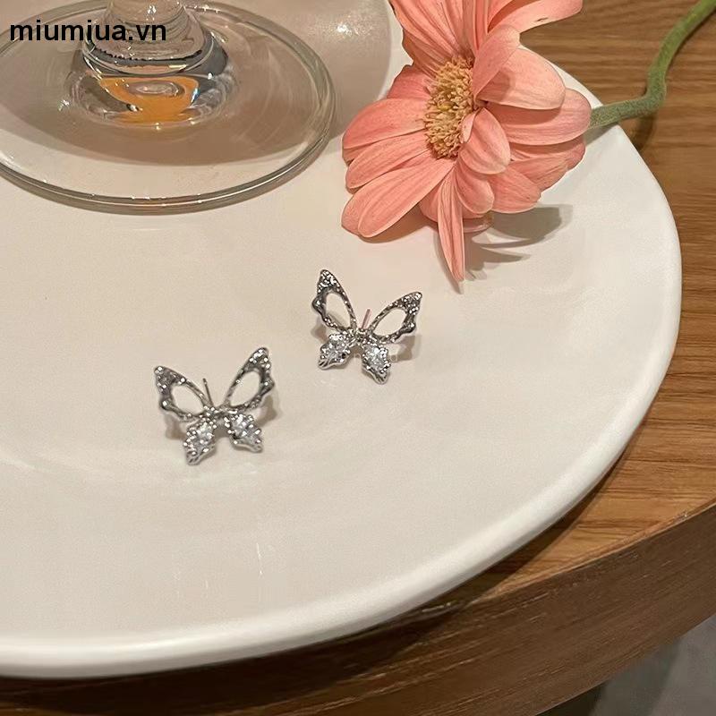 Miumiua🔮Bông Tai Mạ Bạc 925 Hình Bướm Siêu Nữ Tính Sang Trọng