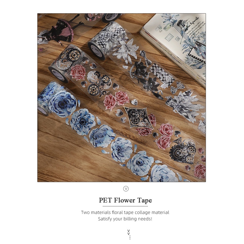 Cuộn Băng Keo Họa Tiết Hoa Phong Cảnh 500cm / 1000cm DIY
