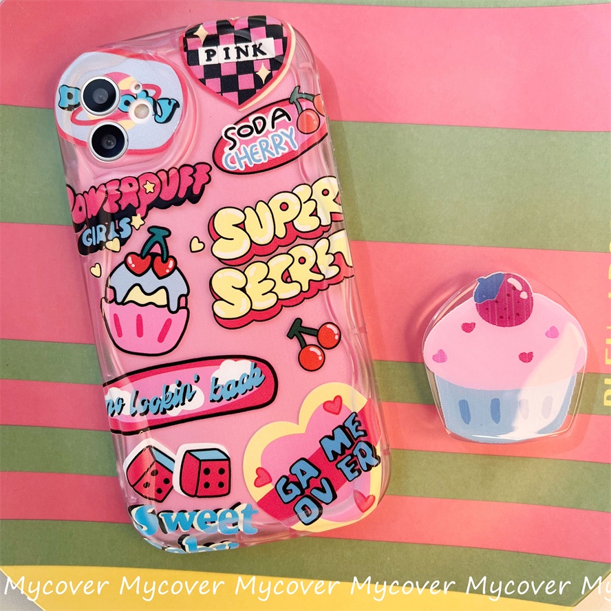 Ốp Điện Thoại Silicon Mềm Hình Bánh Hồng Dễ Thương Cho iPhone 11 13 12 14 Pro Max X XR Xs Max 6 7 8 Plus Y2K