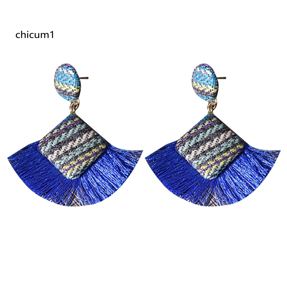 Khuyên Tai Tua Rua Hình Thoi Phong Cách Retro