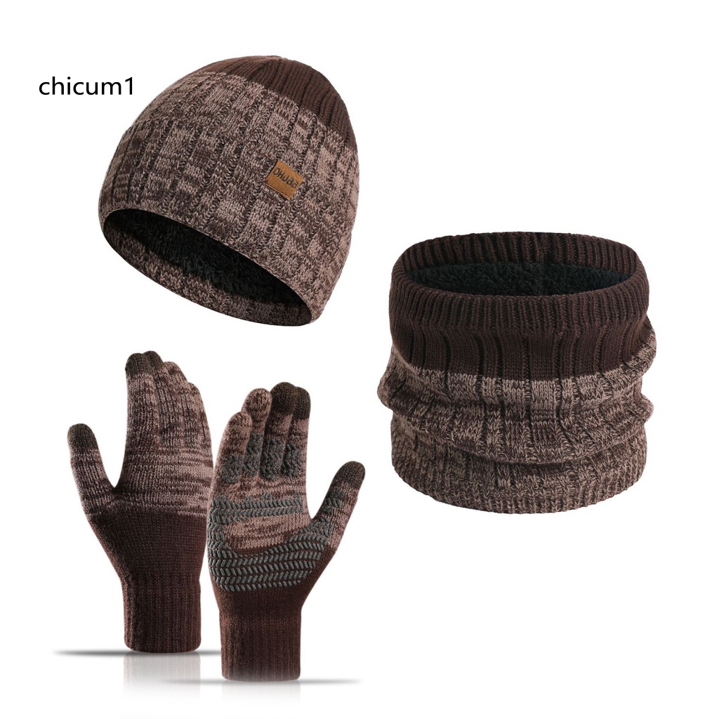 Set 3 Món Nón Khăn Choàng Găng Tay Giữ Ấm Mùa Đông Dành Cho Nam Nữ